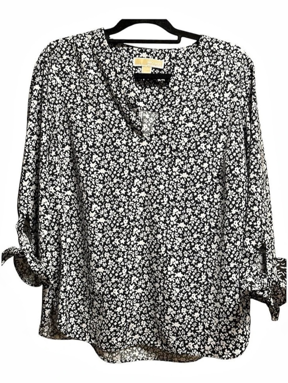Michael Kors Floral Blouse Black & White NY Co